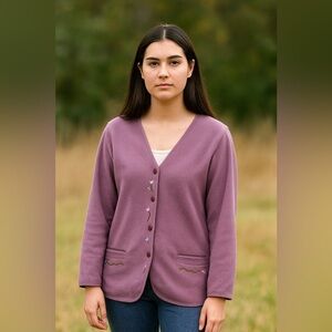 Vintage V•I•Petites Embroidered Cardigan | Size‎ M